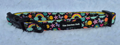 The one with the rainbows collar