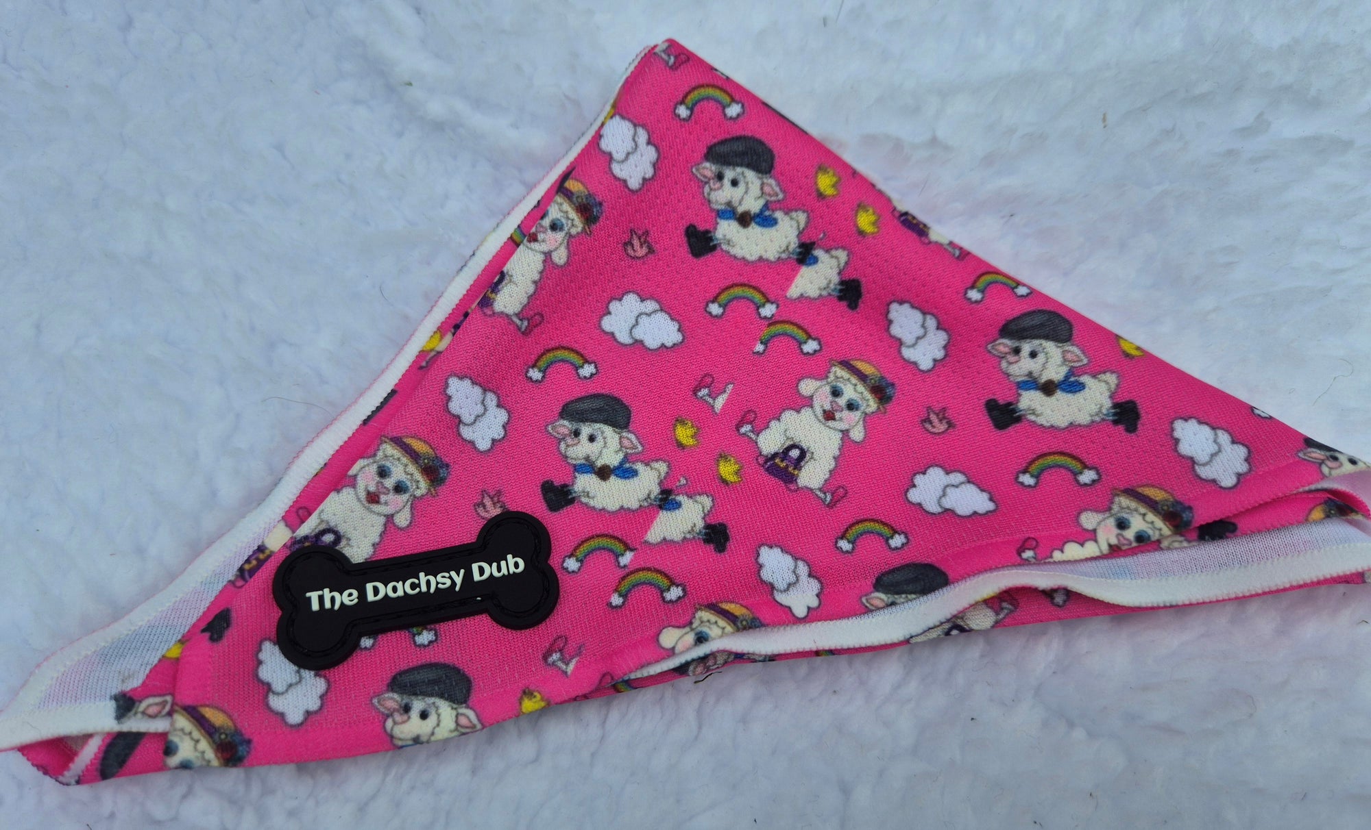 The one with the sheep bandana pink