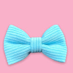 The blue cord bow tie