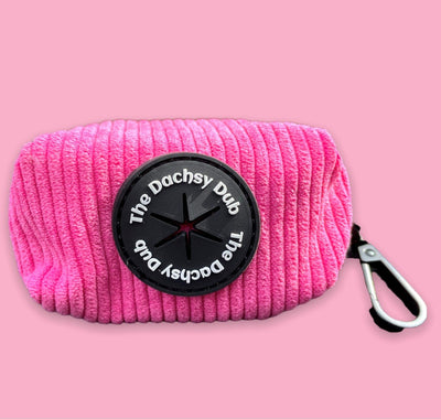 The pink cord poo bag