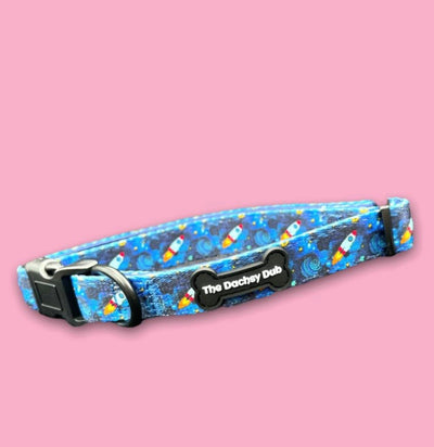 The one with the space ships collar